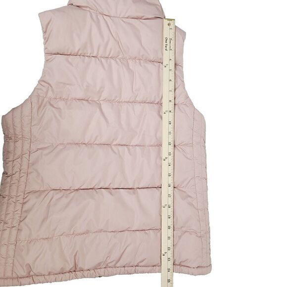 Old Navy Puffer Vest M Dusty Pink Full-Zip Fleece Lined Sleeveless Jacket - Picture 4 of 11